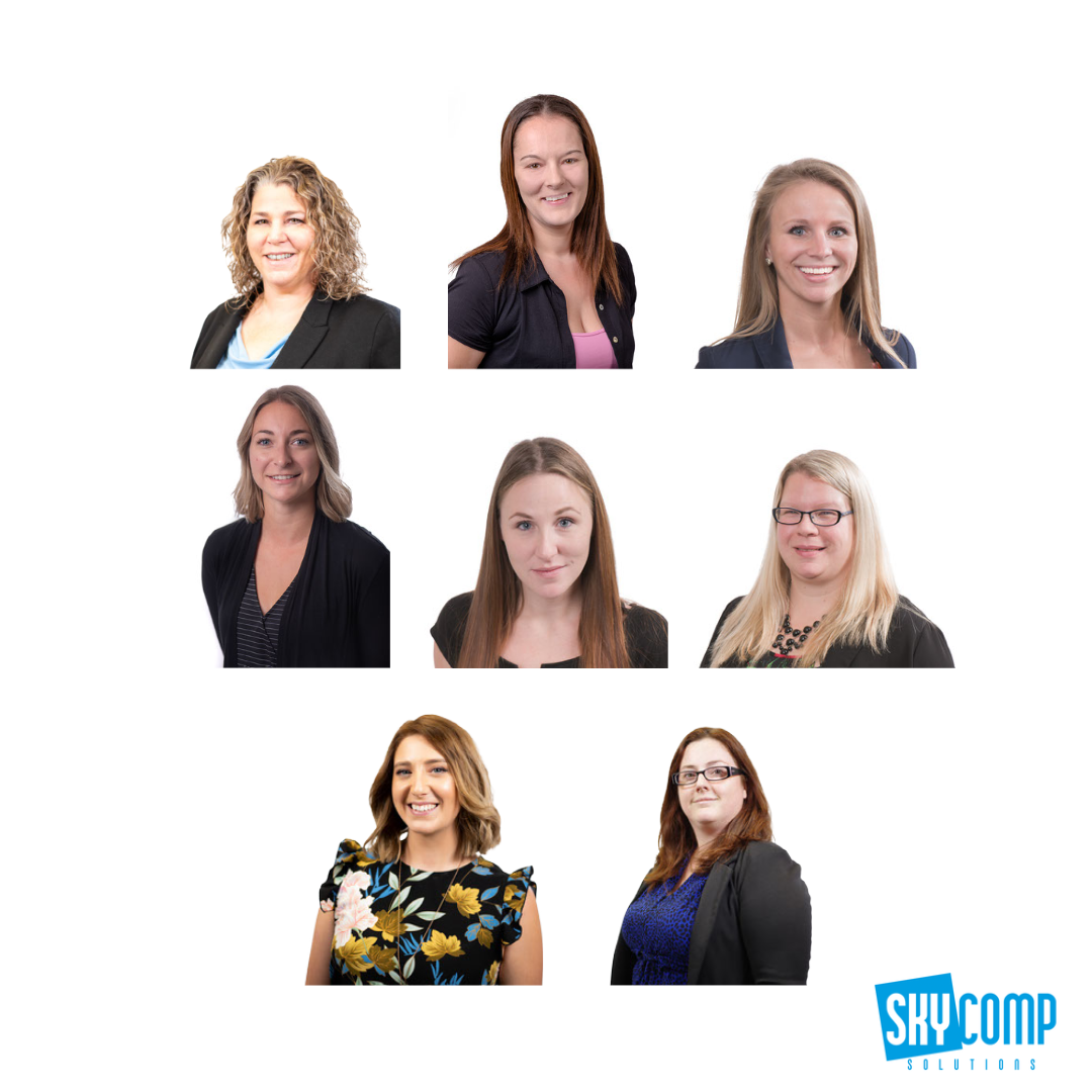 The female Skycomp team celebrating International Women's Day