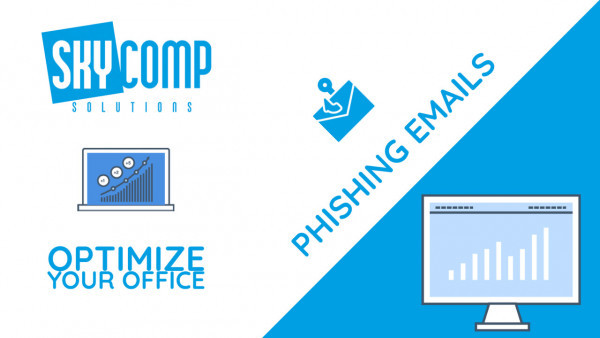 A YouTube Thumbnail reading: Phishing Emails and the Skycomp Logo