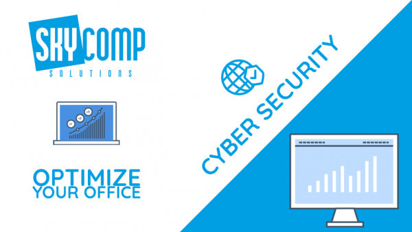 A YouTube Thumbnail reading: Cyber Security with the Skycomp Logo