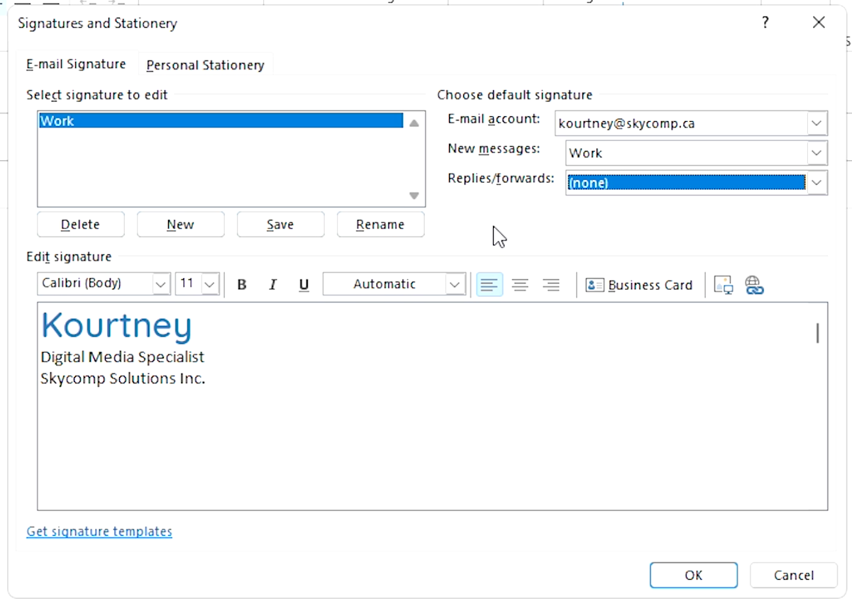 How To Create an Email Signature in Outlook | Skycomp Solutions